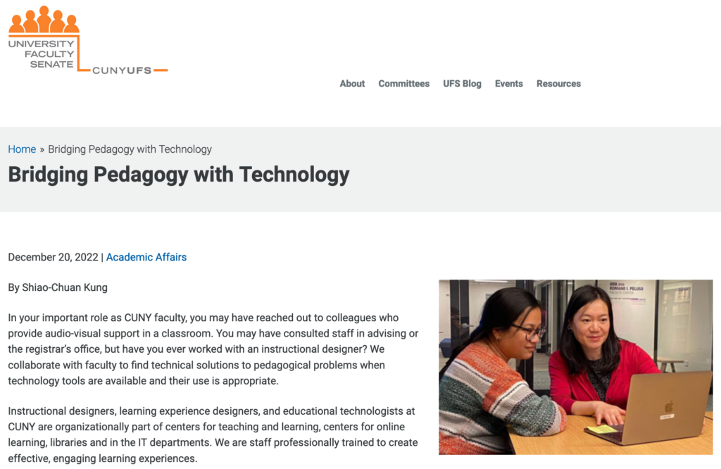 blog post Bridging Pedagogy with Technology